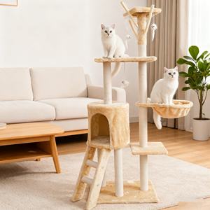 Bestseller: Luxuriöser, Umweltfreundlicher Kratzbaum für Katzen, Nachhaltiger Kratzbaum aus Pappe im Neujahrs-Design für Große Katzen, Kartonbox - Product Image 1