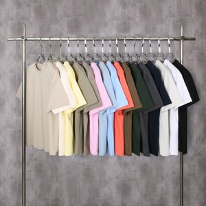 T-shirt en coton pastel 305 GSM épais, coupe oversize et carrée, style streetwear, vierge, pour l'été, homme et femme, épaules tombantes, style skate, OEM ODM - Product Image 2