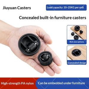 Invisible Universal Nylon Furniture Caster PA/PP <strong>Wheels</strong> 10-25kg Load Capacity Embedded Hidden Pulley <strong>for</strong> Island <strong>Table</strong> Rotating - Product Image 4