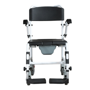 Silla de inodoro cómoda para <span class=keywords><strong>personas</strong></span> mayores, productos para el cuidado del hogar, fácil de llevar, para interiores, con ruedas - Product Image 4