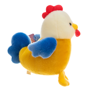 Peluche de Pollo Realista de Pelo Largo con Plumas Coloridas y Peineta Roja para Decoración del Hogar con Temática de Granja - Product Image 3