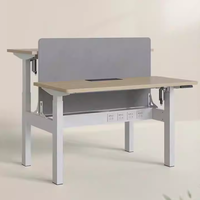Bureau en bois moderne et durable, convertible, réglable en hauteur, avec double moteur et structure en acier, pour usage assis-debout au bureau ou à domicile