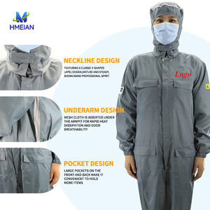 Combinaison de salle blanche rose uniforme pour ouvrier d'usine combinaison esd vêtements de travail - Product Image 5