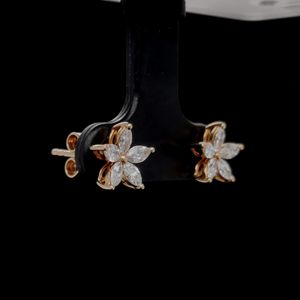 18k China Factory Fashion Jewelry <b>Small</b> Luxury Marquise Flower <b>Stud</b> <b>Earring</b> - Product Image 2