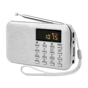 Mini radio FM portátil para personas mayores, reproductor de música MP3, batería extraíble, disponible en fábrica