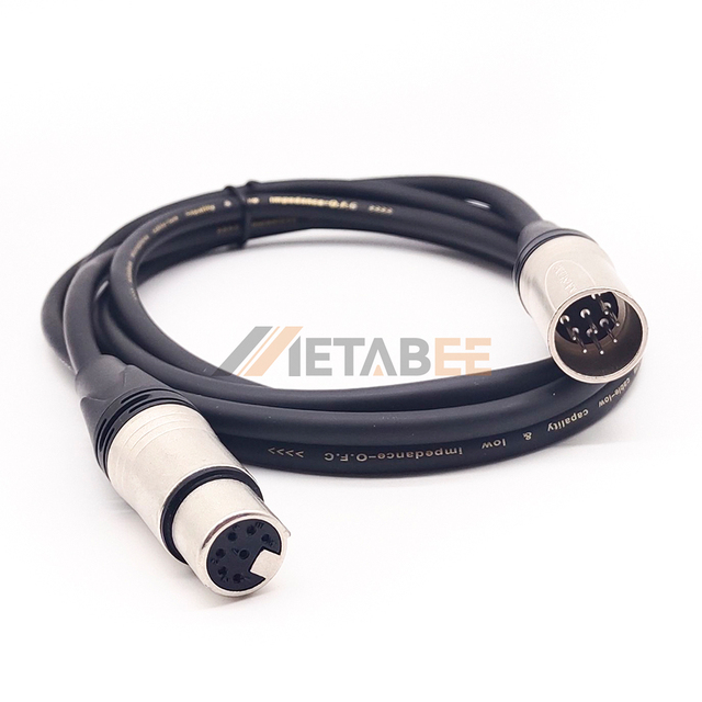 7-Pin XLR Microphone Cable Male to Female 2M Oxygen-Free Copper 7P Jack for Tube Condenser Mic Power Supply Unit