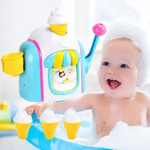Bath Toys for Toddlers Ice Cream Bubble Maker Bathtub Toys Bubble Pretend Cake Play Toys Set Gift for Kids Baby