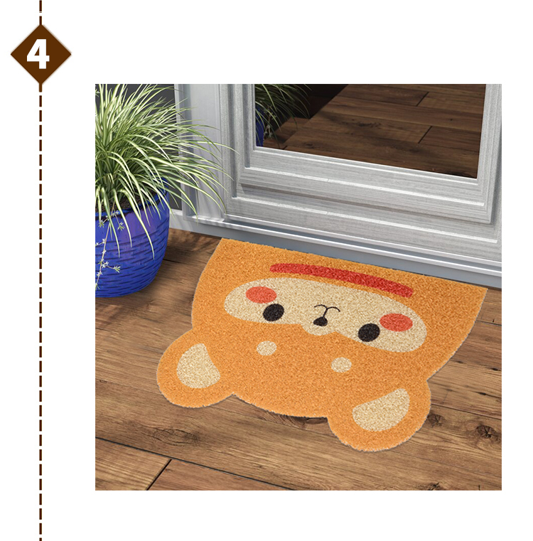 Shinnwa PVC coil door mat non-slip indoor outdoor rug entryway welcome mat shoe carpet cartoon dog print pet mat