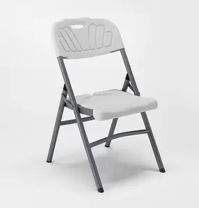 फोल्डिंग पोर्टेबल आउटडोर स्टील ट्यूब लाउंज कैम्पिंग गार्डन प्लास्टिक ऑफिस चेयर प्लास्टिक आसान ले जाने वाली कुर्सी फोल्डेबल एचडीपीई कुर्सी