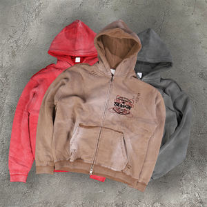 <span class=keywords><strong>Felpa</strong></span> <span class=keywords><strong>con</strong></span> <span class=keywords><strong>Cappuccio</strong></span> da <span class=keywords><strong>Uomo</strong></span> di Alta Qualità, Personalizzabile, in Spugna Pesante, Stampa Personalizzata, Vestibilità Ampia, Corta, in Cotone Lavato <span class=keywords><strong>e</strong></span> Effetto Vissuto, <span class=keywords><strong>con</strong></span> <span class=keywords><strong>Zip</strong></span> - Product Image 2