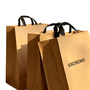 Sacs cadeaux en papier kraft brun, impression de logo personnalisée, vente en gros d'usine pour l'emballage de bougies artisanales - Product Image 1