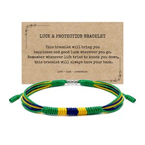 Pulsera de Cuentas Plateadas Multicapa de Moda, Cordón Trenzado Ajustable con Diseño de Banderas de Países y Cuerdas Coloridas para Promoción - Product Image 2