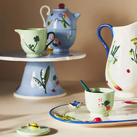 Assiette en porcelaine motif fleur de cerisier avec incrustation dorée style graffiti pour la restauration occidentale, les gâteaux et les occasions festives