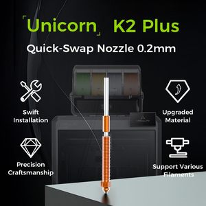 Creality K2 Plus Accessoire pour imprimante 3D Original Licorne Buse d'échange rapide 0.2mm Alliage de titane Coupure de chaleur Alliage de cuivre trempé - Product Image 5