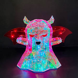 Bonitos fantasmas prismáticos de alas Rojas brillantes con luces LED, soporte de suelo, luz nocturna para niños, regalo de Halloween - Product Image 1