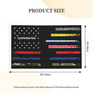 Drapeau noir, rouge, jaune, blanc, vert, bleu, étoile, indépendant, graffiti, NFL, pays, 3x5, drapeaux publicitaires d'extérieur, à suspendre - Product Image 4