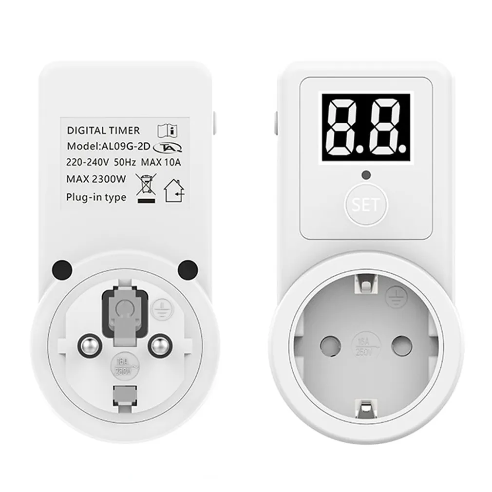 EU Electronic Digital Countdown Switch Universal Timing Socket Mechanical Timer Two Digit Display Countdown Timer Kitchen Tools