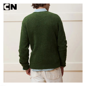 Suéter con Certificación GRS, Fabricante de Suéteres, Logotipo Personalizado, Suéter Cardigan Ligero de Punto con Botones, Mezcla de Lana y Algodón Orgánico para Hombre - Product Image 3