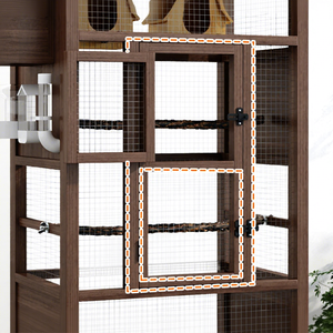 กรงนกสแตนเลสกลางแจ้งสำหรับ <span class=keywords><strong>mynah</strong></span> & cockatiel กล่องเพาะพันธุ์พันธุ์แบบสาดป้องกันการกระเด็นสไตล์วิลล่าสำหรับทุกฤดูกาล - Product Image 4