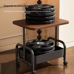 โต๊ะกาแฟเคลื่อนที่ โครงโลหะ หมุนได้ ถอดประกอบได้ ใช้ในห้องนั่งเล่น วางข้างโซฟา รถเข็นเก็บของขนาดเล็ก สำหรับใช้ในบ้าน - Product Image 4