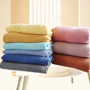 促销销售100% 棉纱4层6层8层定制平纹细布毛毯