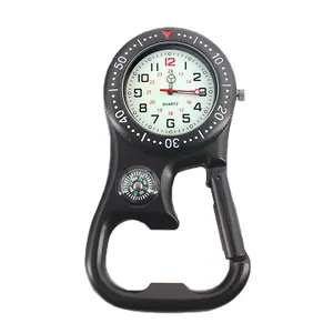 사용자 정의 로고 금속 Fob 시계 도매 핀 안전 포켓 야외 Carabiner 후크 시계