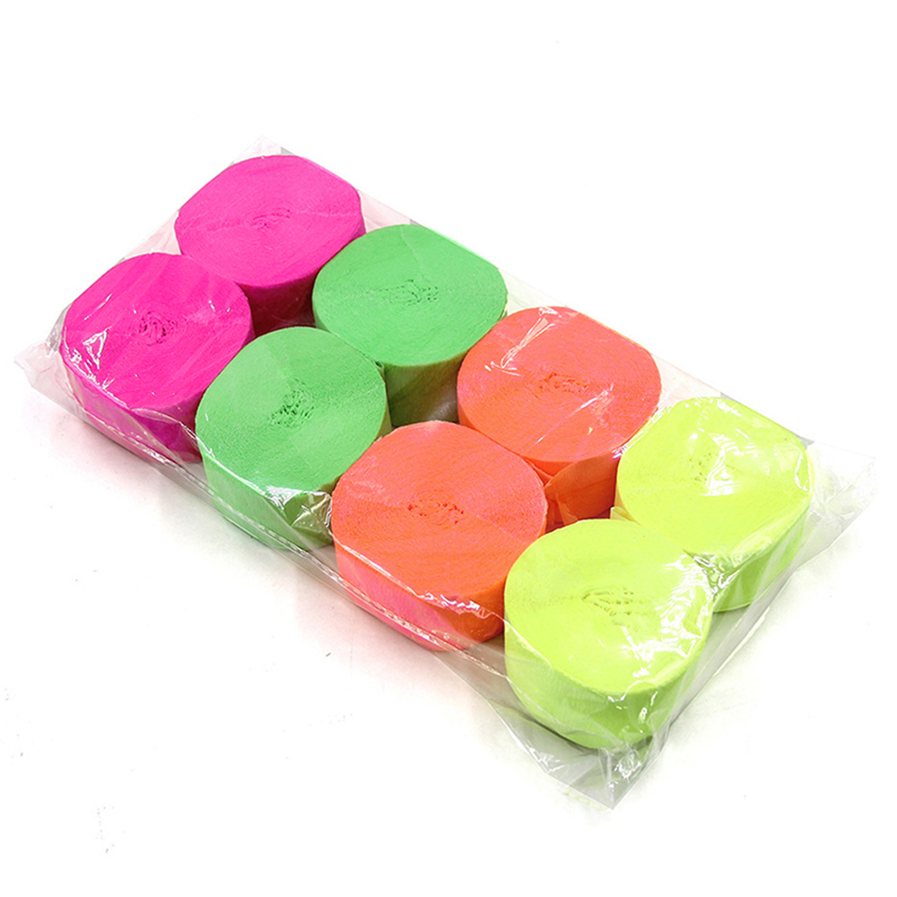Glow Crepe Paper Streamers(8rolls/pack)
