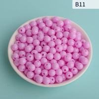 Perles en plastique ABS rose bubblegum pour la fabrication de bijoux DIY, perles rondes d'espacement de 6 mm, 8 mm, 10 mm pour stylos à perles, fournitures en vrac