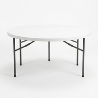 Table de réception pliable en plastique PE, ronde ou rectangulaire, pour événements et réunions, 1,2 m, 1,5 m, 1,8 m, pour hôtel, mariage, bureau, location hôtelière