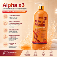 Gel Douche Exfoliant Éclaircissant et Hydratant à l'Alpha Arbutine pour le Corps