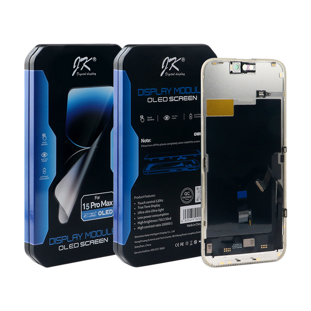 Jk OLED Panel Touch Screen for iPhone 15 Pro Max 120Hz Lcd No Frame Smart Phone Repair Mobile Phone Lcd Screen
