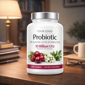 Complément Probiotique Naturel avec <span class=keywords><strong>Fibres</strong></span> <span class=keywords><strong>d</strong></span>'<span class=keywords><strong>Acacia</strong></span> et Extrait de Canneberge 10 Milliards <span class=keywords><strong>d</strong></span>'UFC Certifié GMP Capsules pour Adultes - Product Image 1