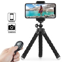 Support de téléphone portable réglable, trépied portable pour téléphone et appareil photo, mini trépied flexible Octopus avec télécommande