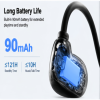 Nouveaux écouteurs sans fil à conduction osseuse Bluetooth 5.0 avec commande vocale, conception tour de cou sans pression, résistance à l'eau pour la vie quotidienne et les sports (moins de 3 heures)
