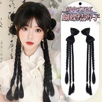 Queue de cheval synthétique mi-attachée en fibre haute température, effet vague d'eau, volumineuse, avec pince à tresser, extension de chignon pour femme