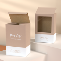 Boîtes d'emballage de luxe personnalisées avec logo pour mini-chaussures de bébé et chaussettes roses, avec fenêtre, vente en gros