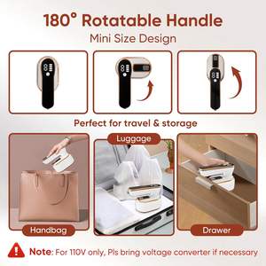 Plancha de Vapor Portátil de 110 ml, Plancha de Vapor Eléctrica Húmeda/Seca con Suela de Titanio para Ropa, Hotel, Auto y Hogar - Product Image 4