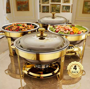 Réchaud à vapeur à gaz en acier inoxydable TAIDING MHCD1027 5L, surface lisse, buffet commercial, hôtel, restaurant, nourriture dorée - Product Image 5