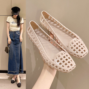 Nuevas Sandalias de Plataforma Coreanas para Mujer 2025, Zapatillas de Gelatina con Punta Cuadrada de PVC, Estilo Slip-On, Casuales de Verano para Exteriores - Product Image 3