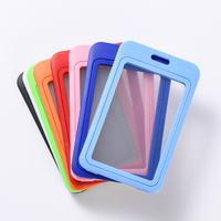 Porte-cartes d'identité en plastique à 2 côtés, fenêtre transparente, porte-cartes transparent à double face, badge de couleur en plastique dur