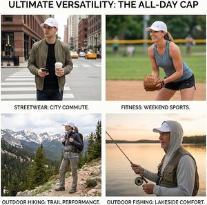 Gorra de running de secado rápido con perforaciones láser para coleta, bordado personalizado con logo de montaña, OEM ODM, gorra de béisbol deportiva ajustable para mujer - Product Image 4