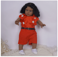 Poupée Reborn noire réaliste de 26 pouces, poupée bébé en silicone, peau foncée, Afro-américaine, poupées nouveau-nées réalistes pour filles, cadeau