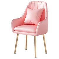 Nordique rose velours PU cuir bras chaise or jambes coussin plusieurs couleurs en option salon salle à manger café
