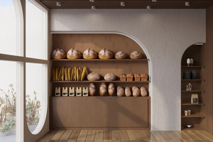 Ensemble de meubles de boulangerie sur mesure |   Comptoir de bar en bois et vitrine réfrigérée pour gâteaux - Product Image 4