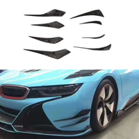 Kit de bandes décoratives en fibre de carbone polie de haute qualité pour BMW I8, pare-chocs avant/arrière style EB amélioré, avec ruban adhésif 3M