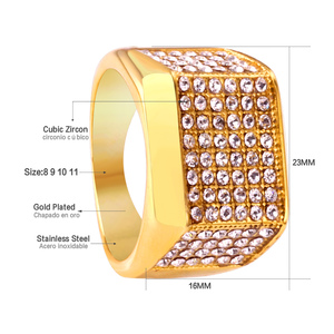Новейшая Саудовская Аравия <span class=keywords><strong>18K</strong></span> PVD позолоченное обручальное кольцо с фианитами ювелирные изделия дизайн цена кольца из нержавеющей стали - Product Image 2