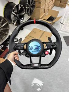 Volant en cuir Nappa haut de gamme avec fibre de carbone, commandes multifonctions, compatible avec <span class=keywords><strong>Audi</strong></span> A8 D4 D5 <span class=keywords><strong>S8</strong></span> <span class=keywords><strong>RS8</strong></span>, tous les modèles berlines - Product Image 5