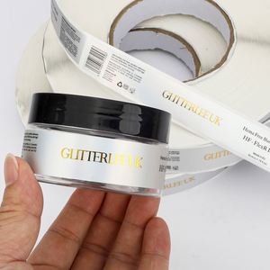 Étiquettes personnalisées écologiques, durables et luxueuses avec impression de logo en feuille d'or pour emballages de cosmétiques, flacons et pots en verre pour soins de la peau et maquillage. - Product Image 3