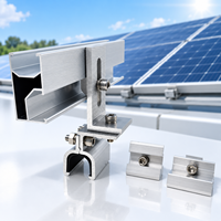Système de fixation à pince trapézoïdale en aluminium avec pied en L et joint EPDM pour panneau solaire