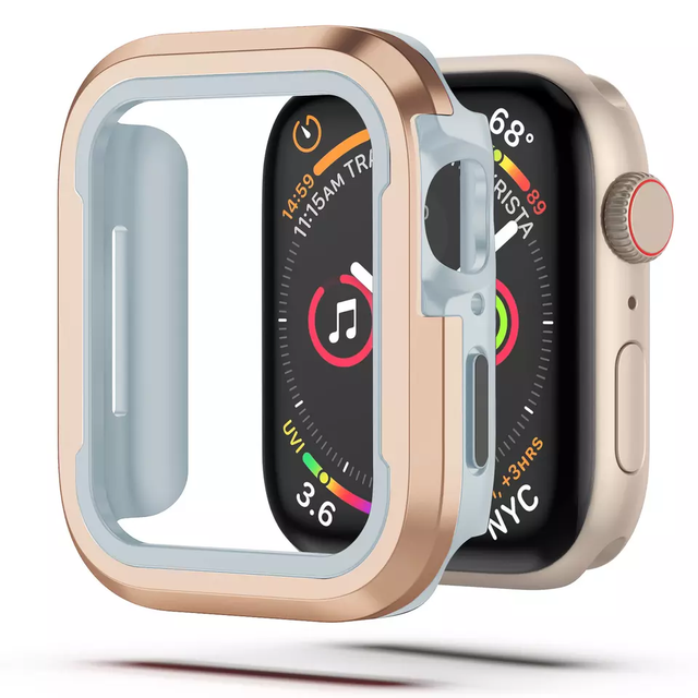 Manufacturer TPU Aluminium Alloy Shockproof Protective Hard Watch Case for Apple Watch Luxury Cover Case for IWatch Series SE